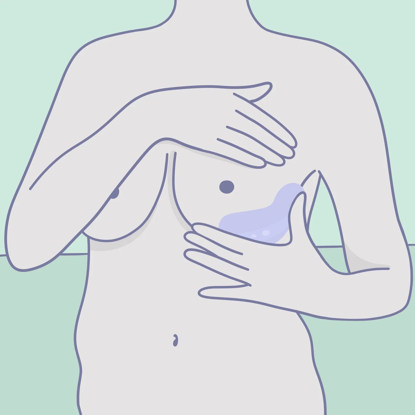 a drawing of a man holding her breast using laya III