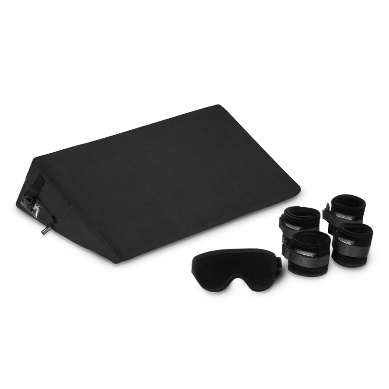 Black Label Wedge by Liberator - Positioning Pillow with Handcuffs and Blindfold