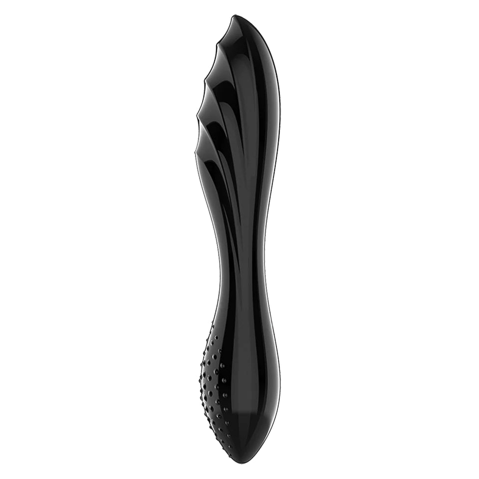 black glass dildo satisfyer