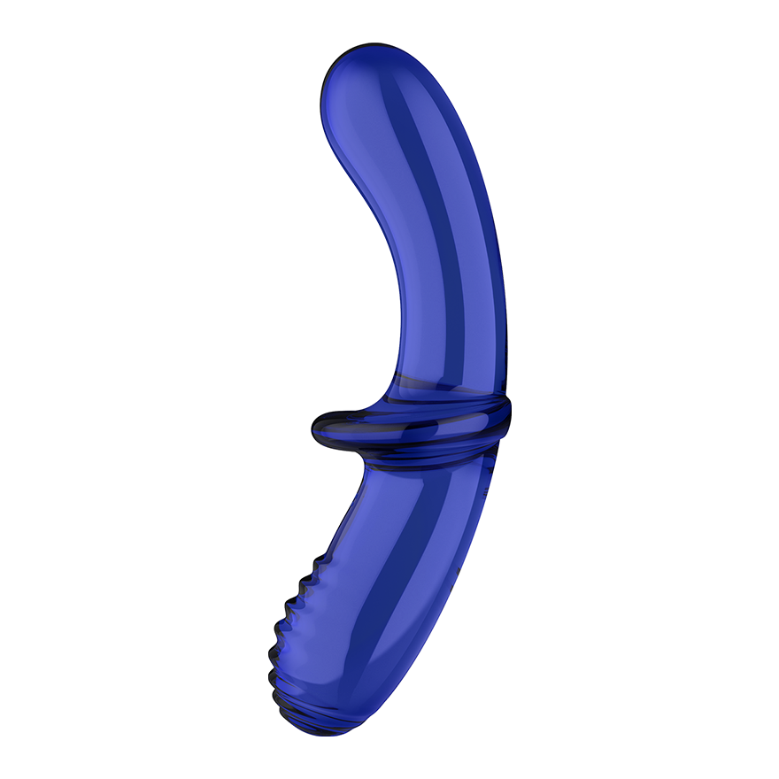 blue glass dildo plug