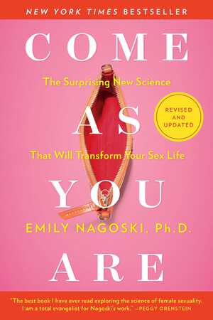 Réjouissez-vous / Come as you are - Emily Nagosky - Book cover of Réjouissez-vous by Emily Nagosky with coral background and white bold text, ouiboutique. - féminisme, livre, sexualité