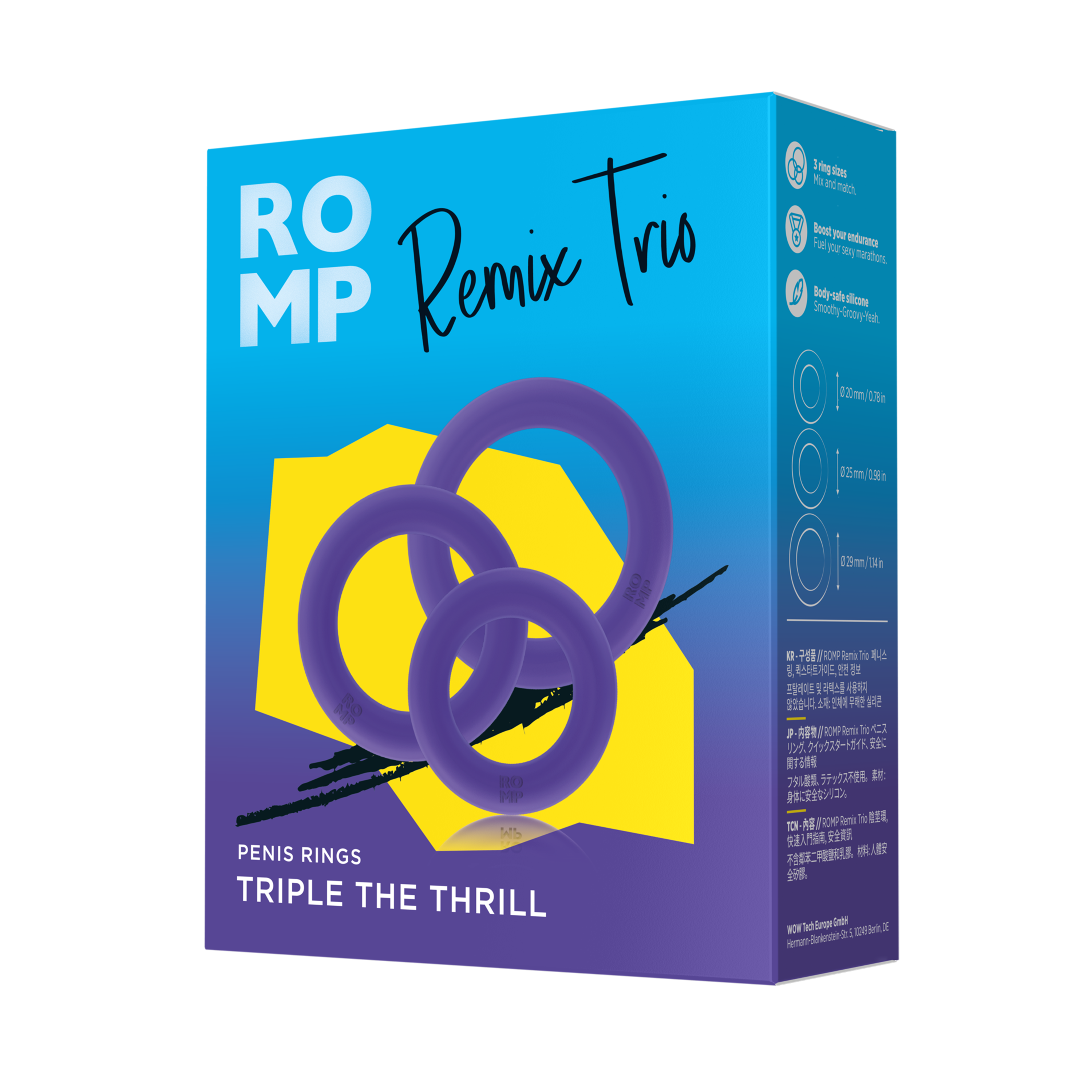Remix Trio - Coffret de 3 anneaux péniens en silicone par ROMP