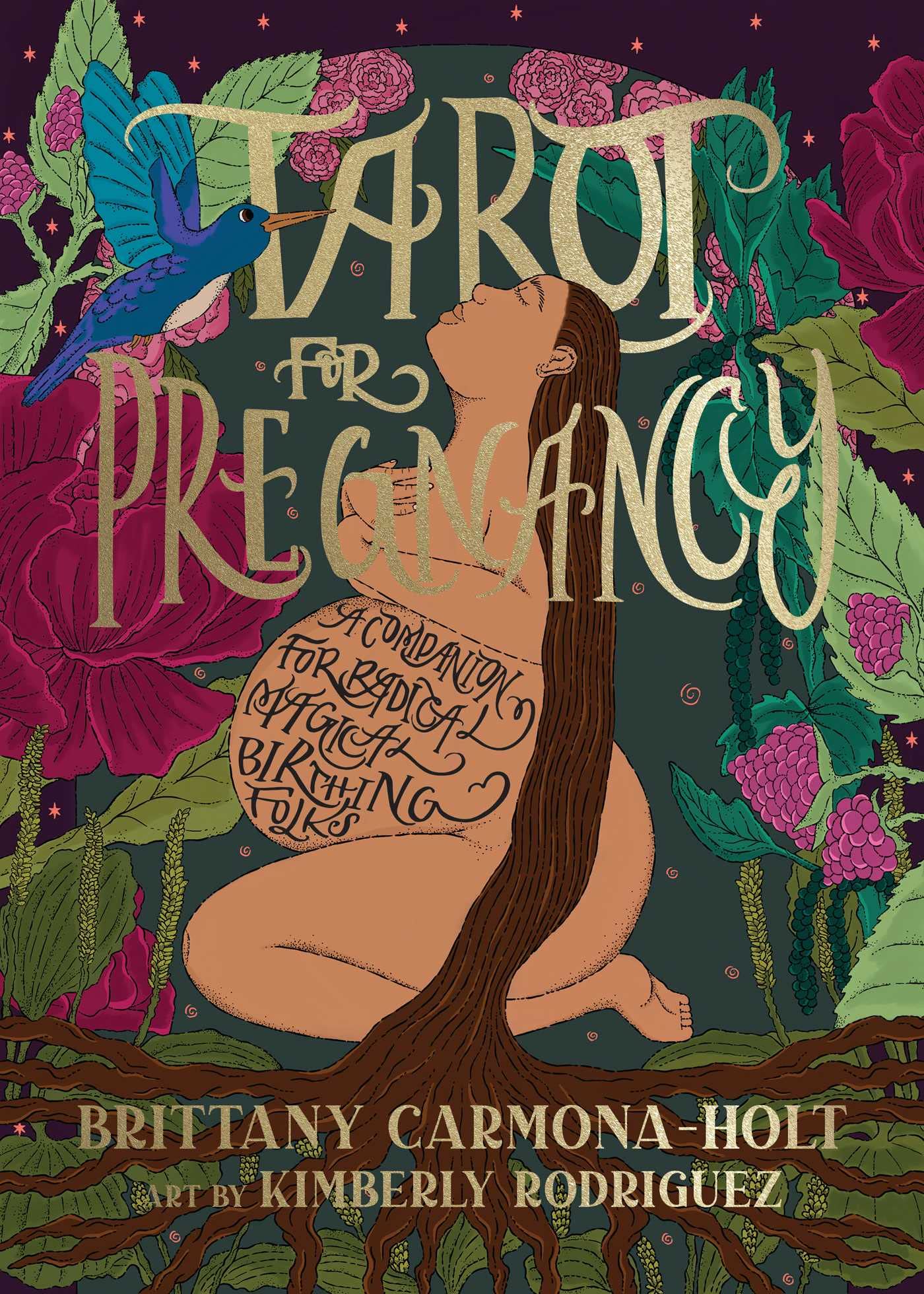 Tarot For Pregnancy - Brittany Carmona-Holt - Tarot For Pregnancy book cover with pregnant woman and colorful floral, ouiboutique. - livre, périnatalité, spiritualité