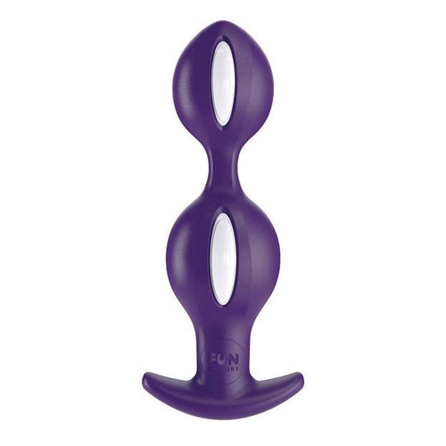 B BALLS  DUO - Purple dual-bulb anal plug with ergonomic base by ouiboutique. - anal, plug, prostate